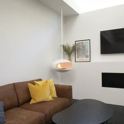 Șemineu pe Bioetanol Suspendat Cocoon Aeris - Alb Mat, Design Premiat