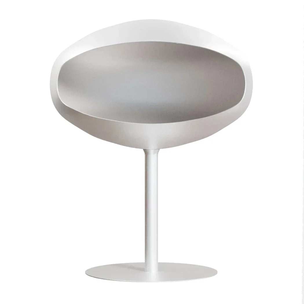Șemineu pe Bioetanol Cocoon Pedestal - Alb Mat - Design Elegant, Fără Fum