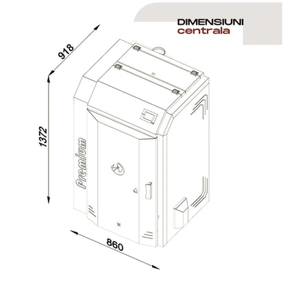 Centrala peleti TFT PREMIUM 350 - 33,9kw autocuratare & WI-FI