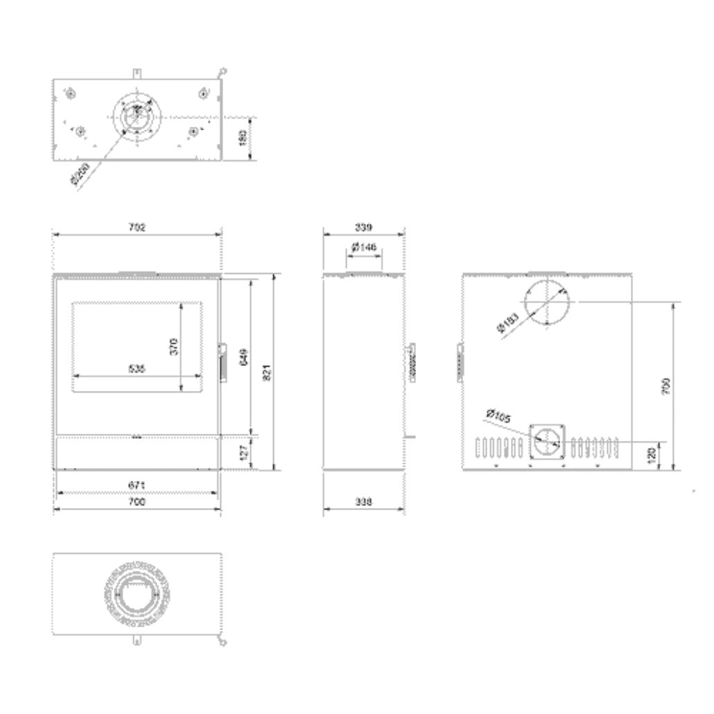 Soba otel Rollo 2 Simple 8kW - samota neagra