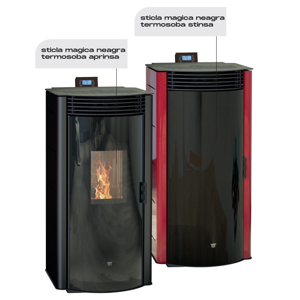 Termosoba peleți DIANA 180 ASPECT LEMN - 21kw cu autocuratare & WI-FI
