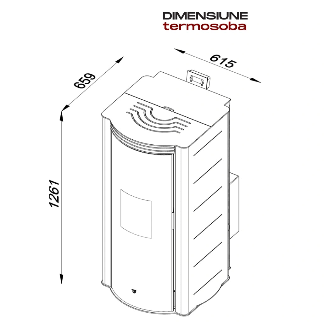 Termosoba peleti PERLA 210 CREM - 22kw cu autocuratare