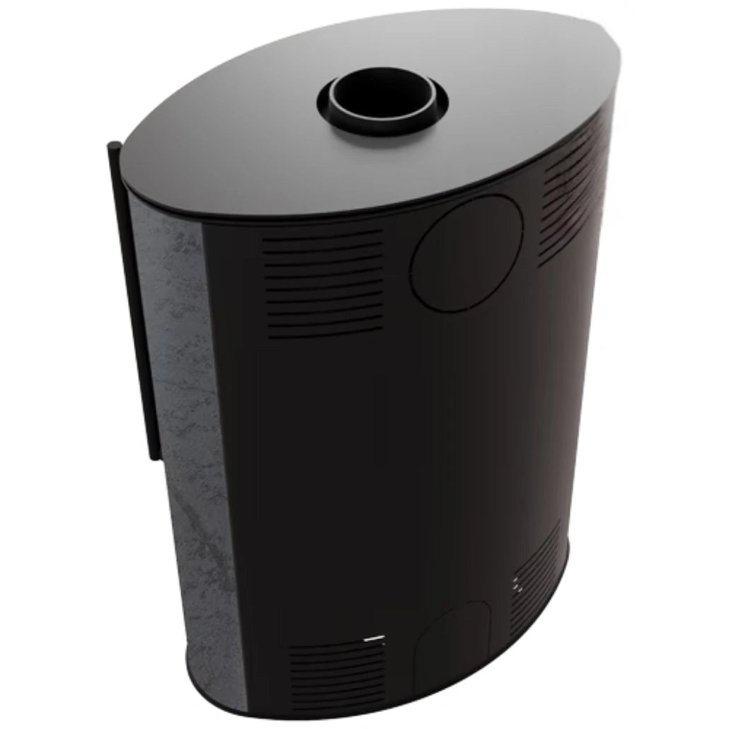 Soba Bjorn 7kW ceramica Grafite Satin cu capac otel - samota neagra