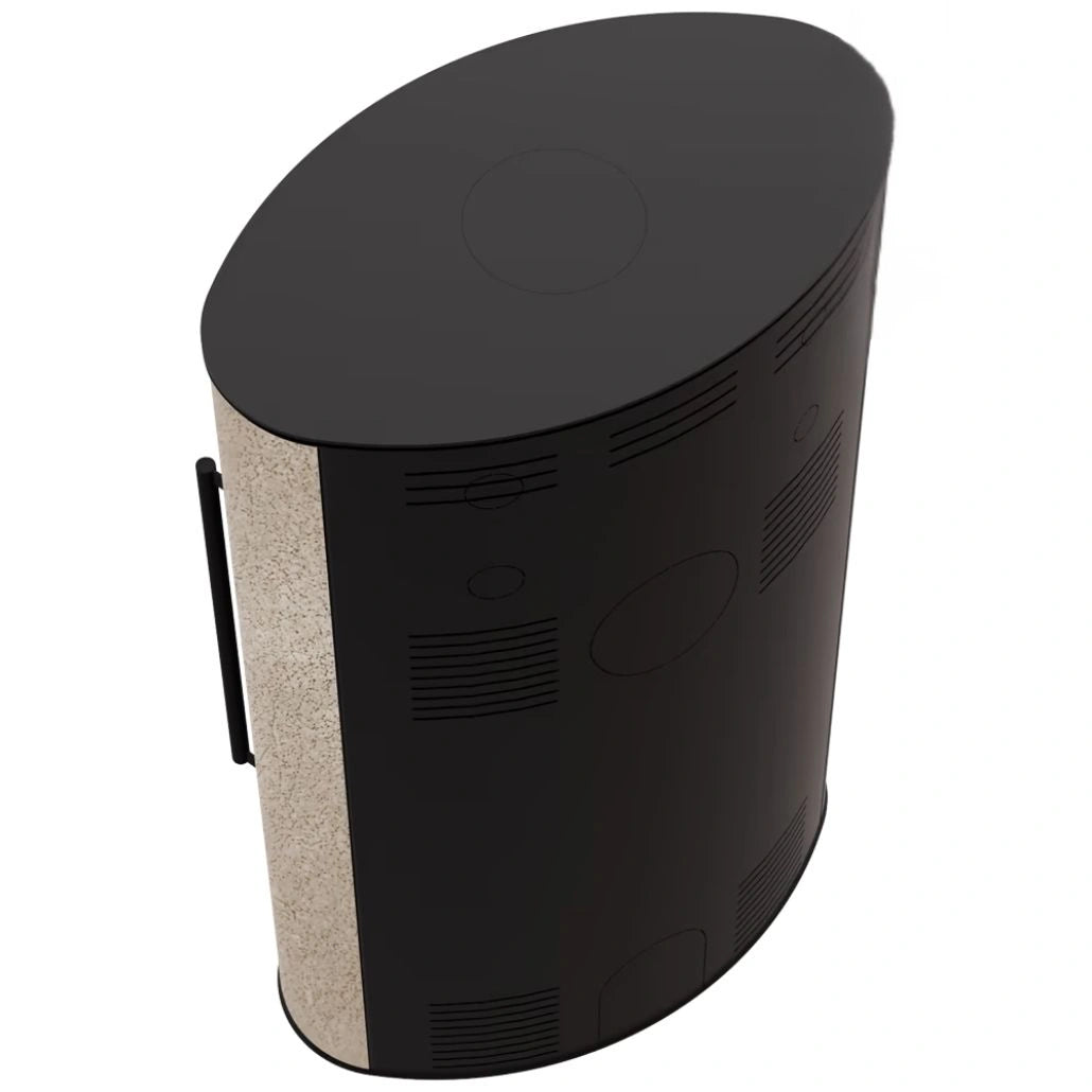 Soba Bjorn High 7kW ceramica Gold Satin cu capac otel - samota neagra