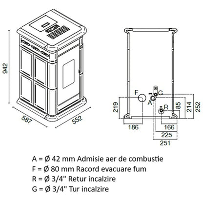 TERMOSEMINEU PE PELETI NANCY 2.9-15.5 KW - CAHLE CREM