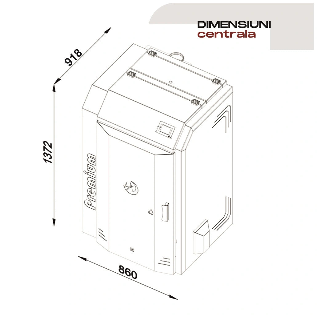 Centrala peleti TFT PREMIUM 250 - 27,3kw autocuratare & WI-FI