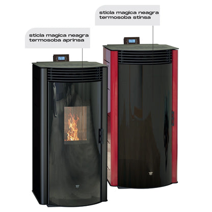 Termosoba peleți DIANA 180 ALB - 21kw cu autocuratare & WI-FI