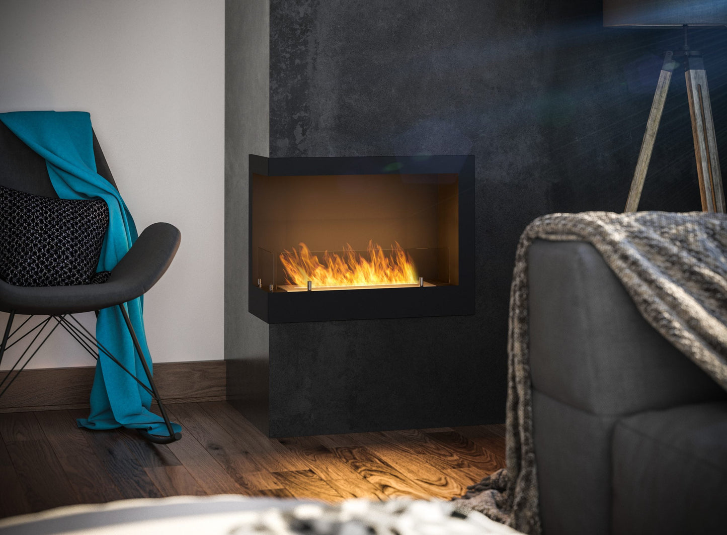 Șemineu cu bioetanol Simplefire Corner 600 L