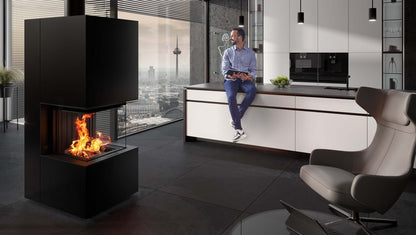 Artemis - Soba Eleganta cu Foc Panoramica 3-Fete, Design Premium Spartherm
