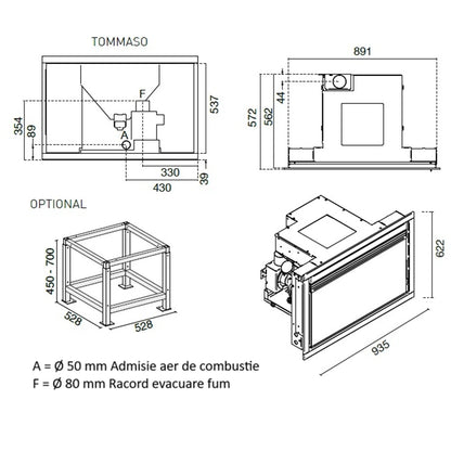 Focar peleti TOMMASO 3.1-9.5 kW