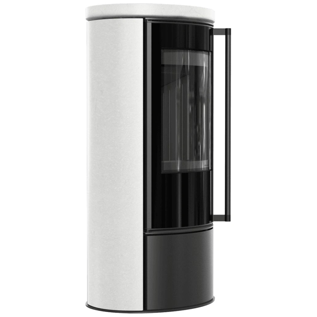 Soba Erik 5.5kW ceramica White Satin - samota neagra
