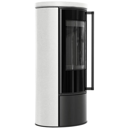 Soba Erik 5.5kW ceramica White Satin - samota neagra