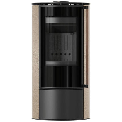 Soba Erik 5.5kW Gold Satin - maner lemn - samota neagra