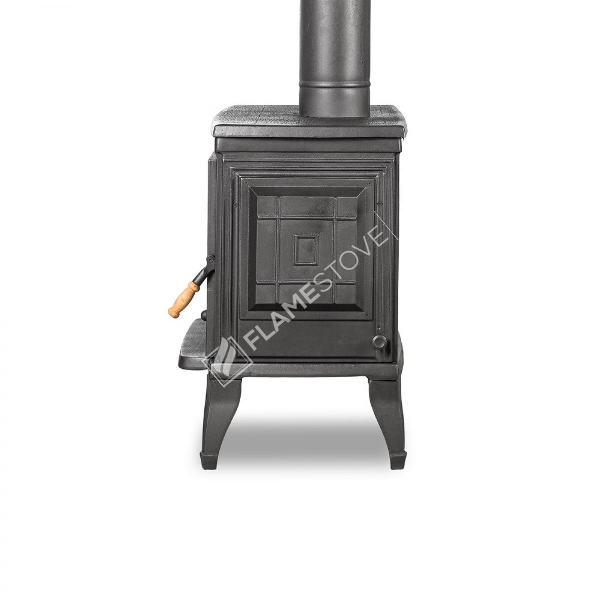 Sobă clasică FS-041 Retro din fontă, cu eficiență ridicată pentru lemne și cărbuni, sticlă Schott Robax, sistem de aer balansat posterior, 10 kW