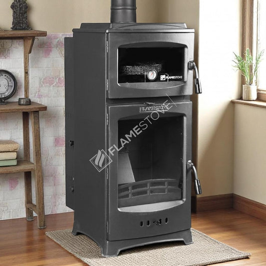 Șemineu pelete FS-213 Lodi Gourmet - Clasa A, Sticlă Schott Robax, Crom, 12 kW (Ideal pentru orașe mari)