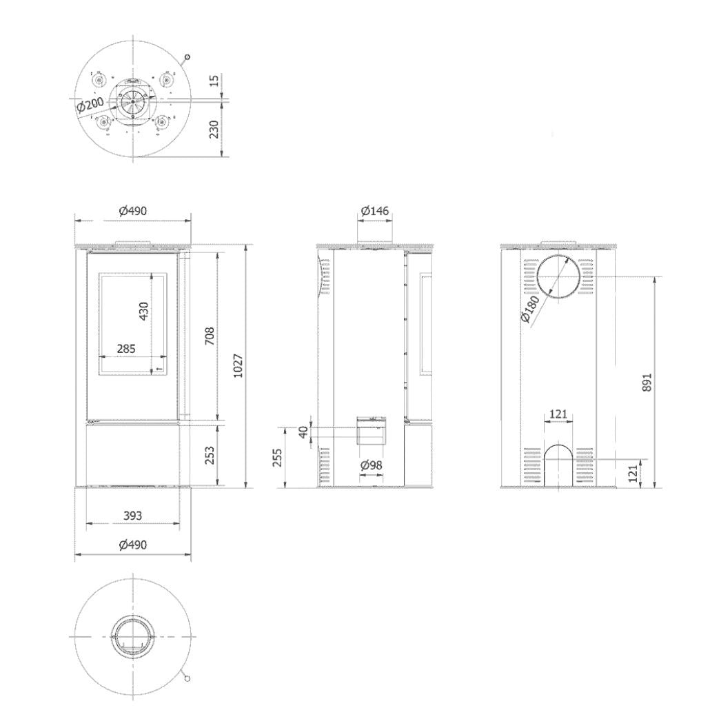 Soba otel SKADI - 5.5kW - samota neagra