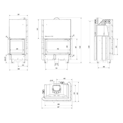MBO150 Sticla Dreapta + Deschidere Verticala Samota Neagra