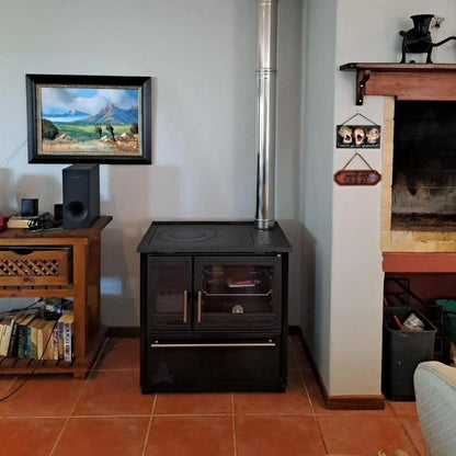 Soba de gatit P85 Negru cu plita si cuptor - 8kW - racord dreapta