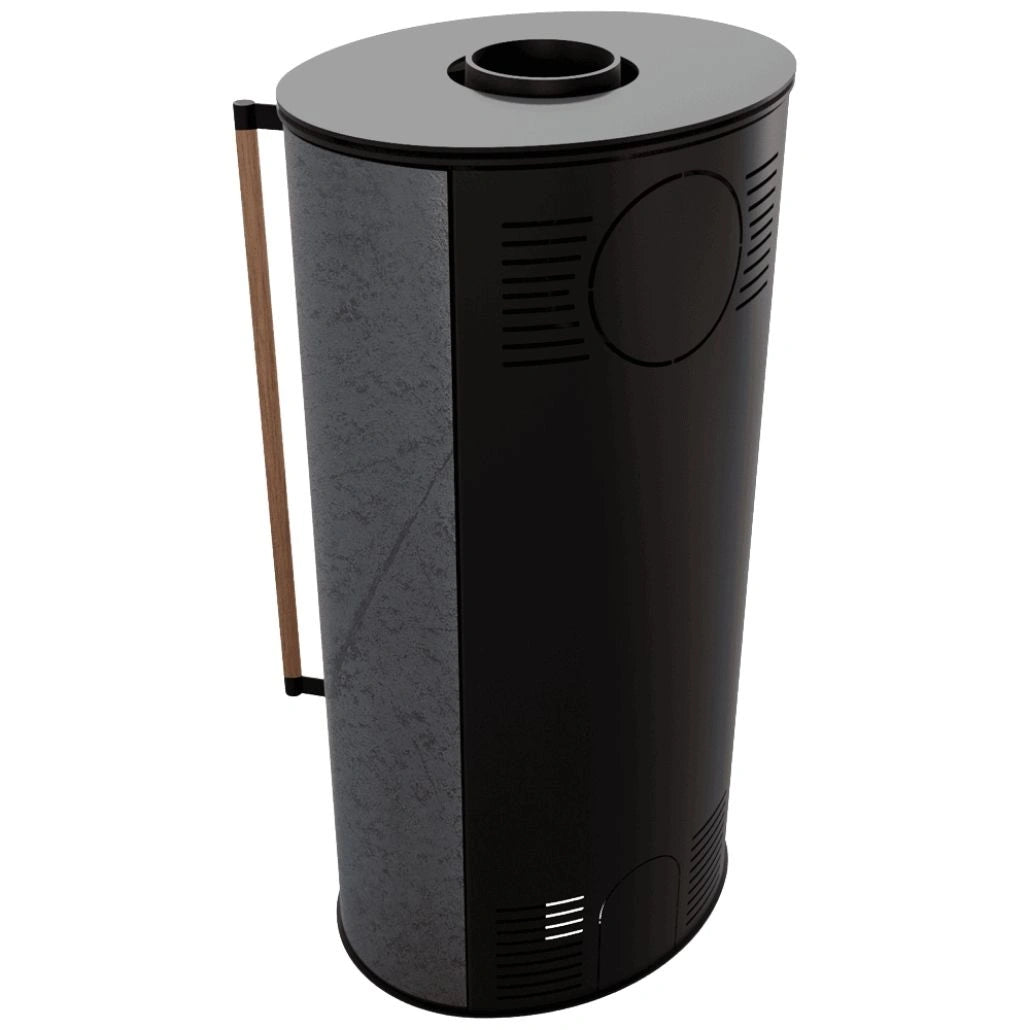 Soba Erik 5.5kW Grafite Satin - maner lemn - samota neagra