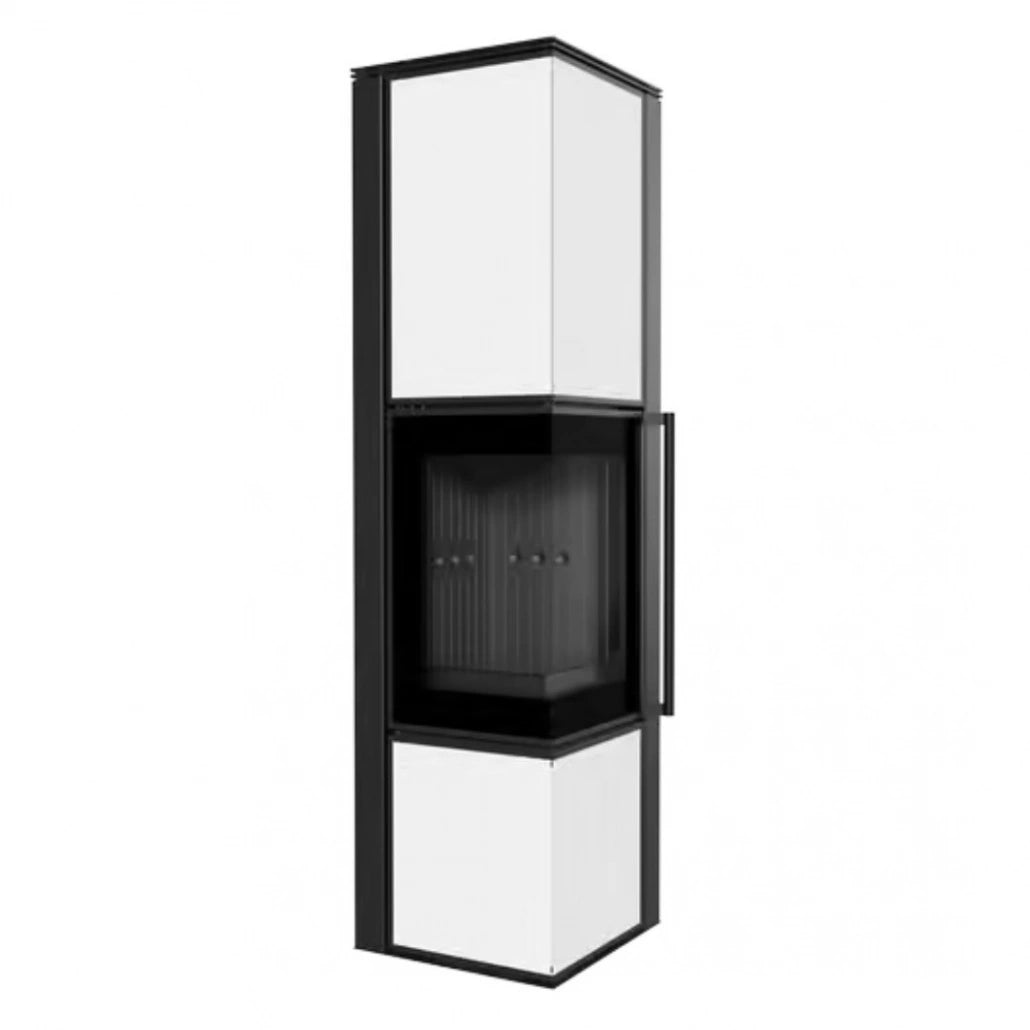 Soba Tora L 8-11kW Panou alb de sticla - Samota neagra