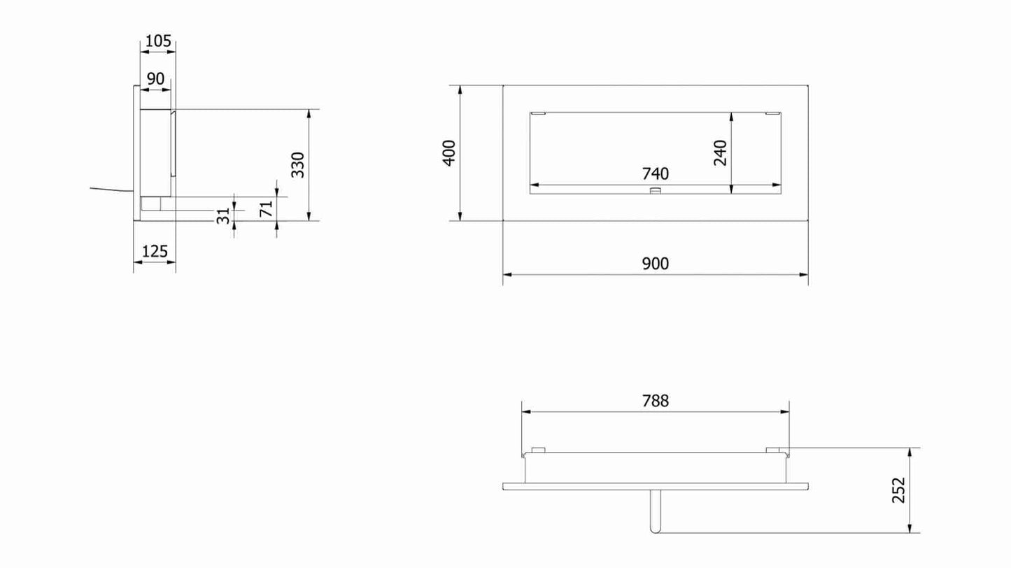 DELTA 2 SLIM - 90 x 40 cm