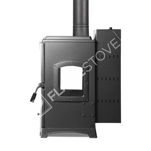 Aragaz pelete FS-212 Lodi Lux triplu vitrat | Putere 7 kW, Clasa Energetică A, Sticlă Schott Robax, Crom