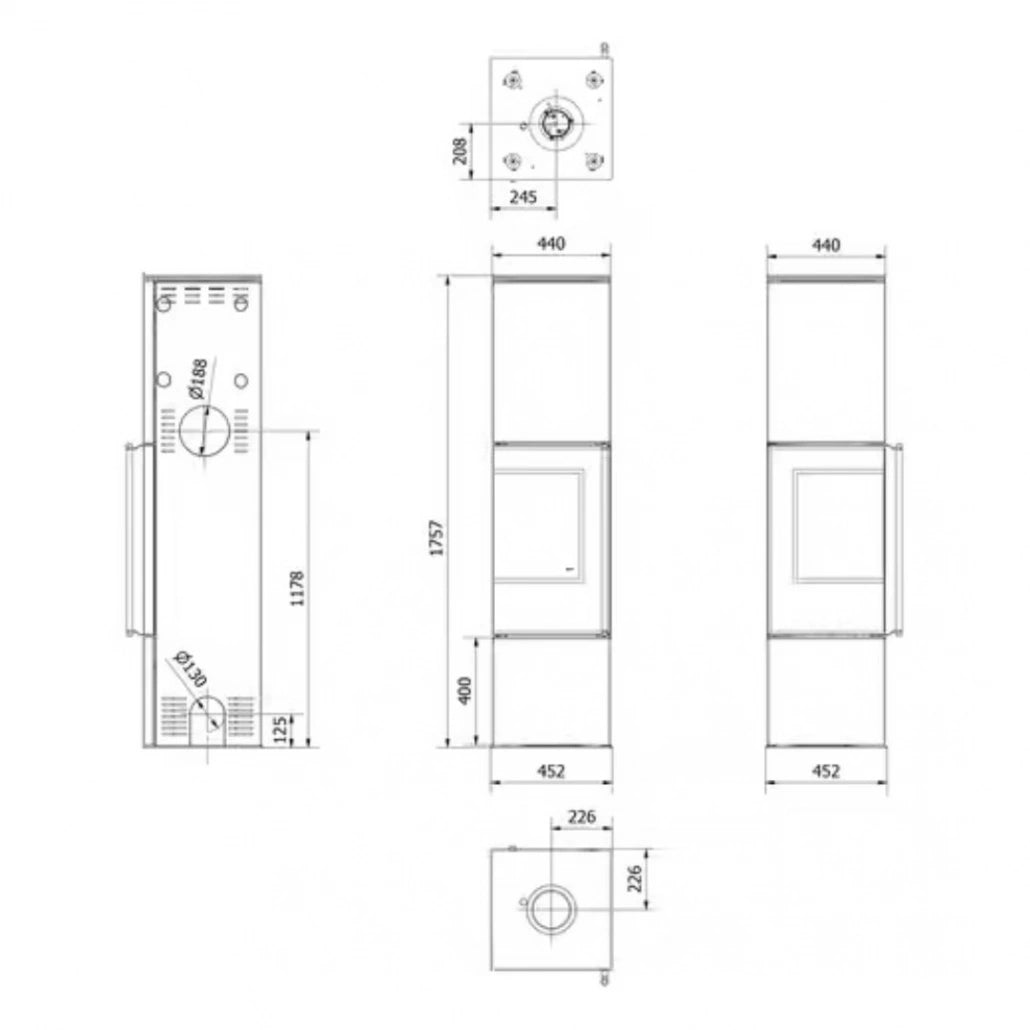 Soba otel Ren L 7kW - sticla stanga samota alba