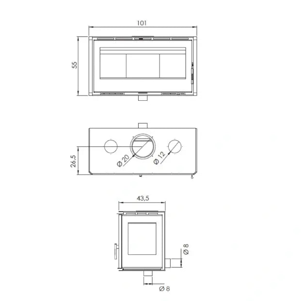 Focar pe colt Carbel A-100-2, 10,9kW