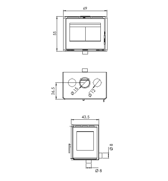 Focar pe colt Carbel A-70-2, 7,8kW