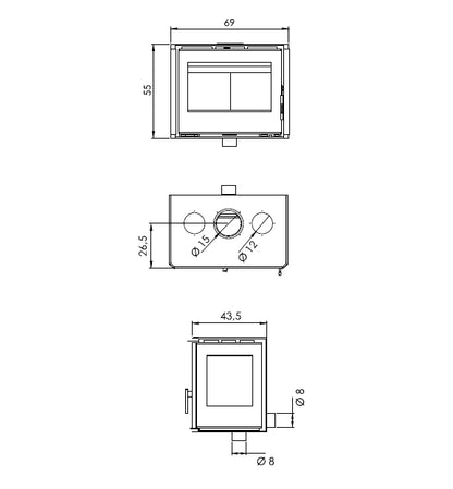 Focar pe colt Carbel A-70-2, 7,8kW