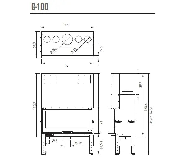 Semineu pe lemne Carbel G-100, 15,4kW – Ghilotina