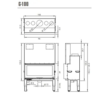 Semineu pe lemne Carbel G-100, 15,4kW – Ghilotina