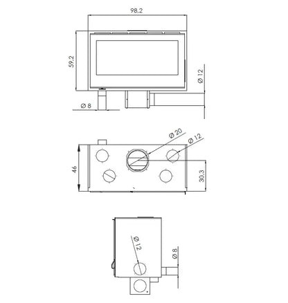Semineu pe lemne Carbel T2-100, 10,7kW