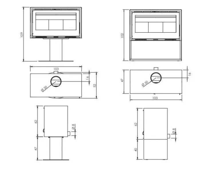 Soba pe lemne Carbel RI-100, 10,78kW
