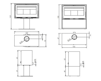 Soba pe lemne Carbel RI-100, 10,78kW