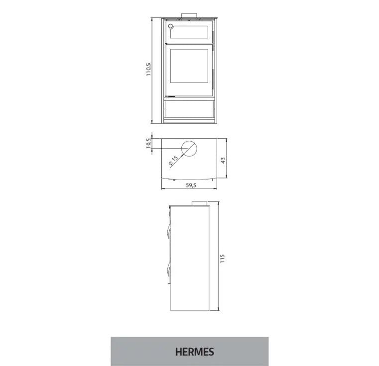 Soba pe lemne Carbel HERMES cu cuptor, 8,7kW