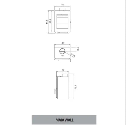 Sobă pe lemne Carbel MAIA WALL, 7,18kW