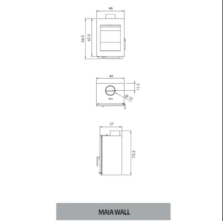 Soba pe lemne Carbel MAIA WALL, 7,18kW