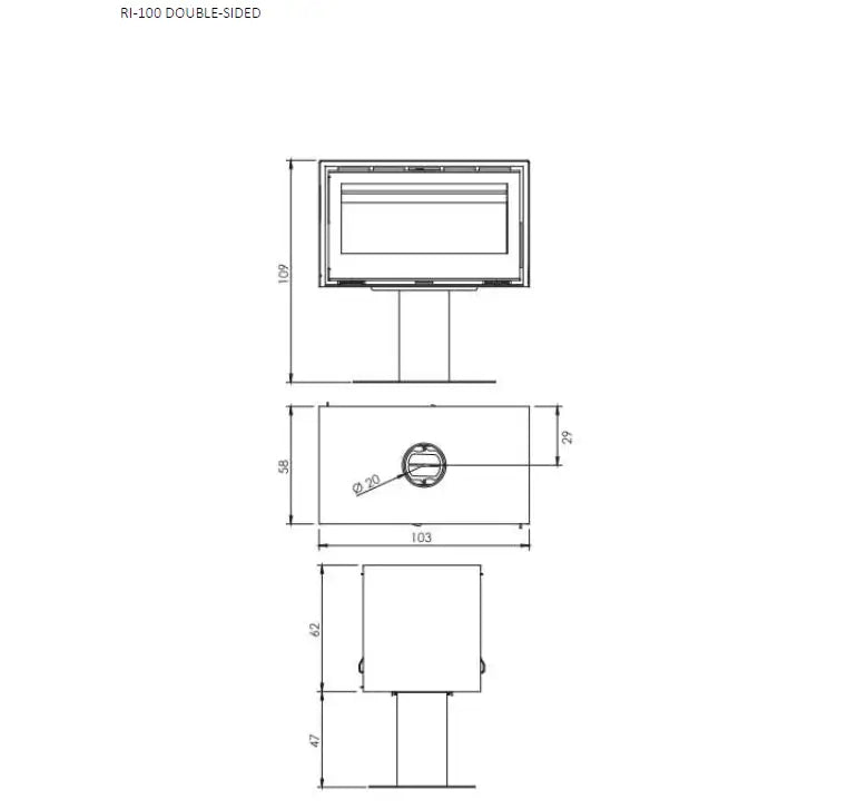 Soba pe lemne tip tunel Carbel RI-100, 12,6kW