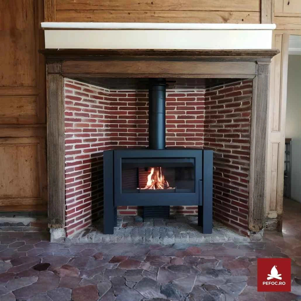 Soba fonta Itaya 12-18kW, deschidere mare usa 85 cm