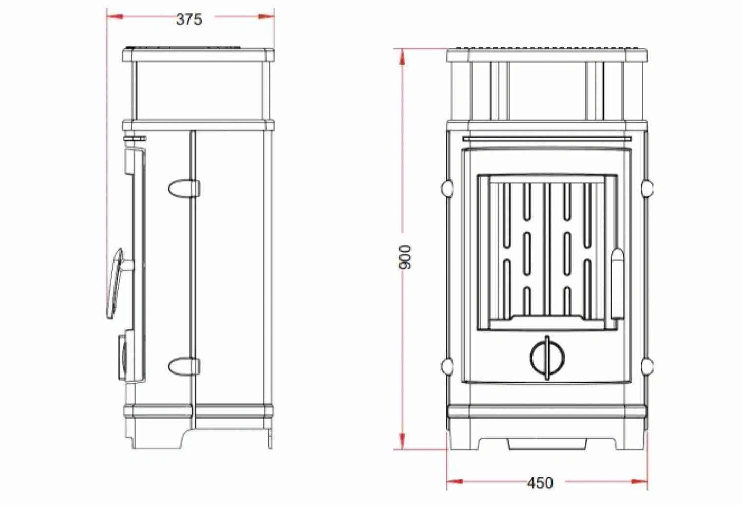 Soba fonta Treville 8-12kW