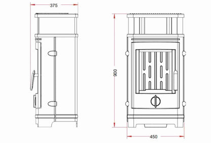 Soba fonta Treville 8-12kW