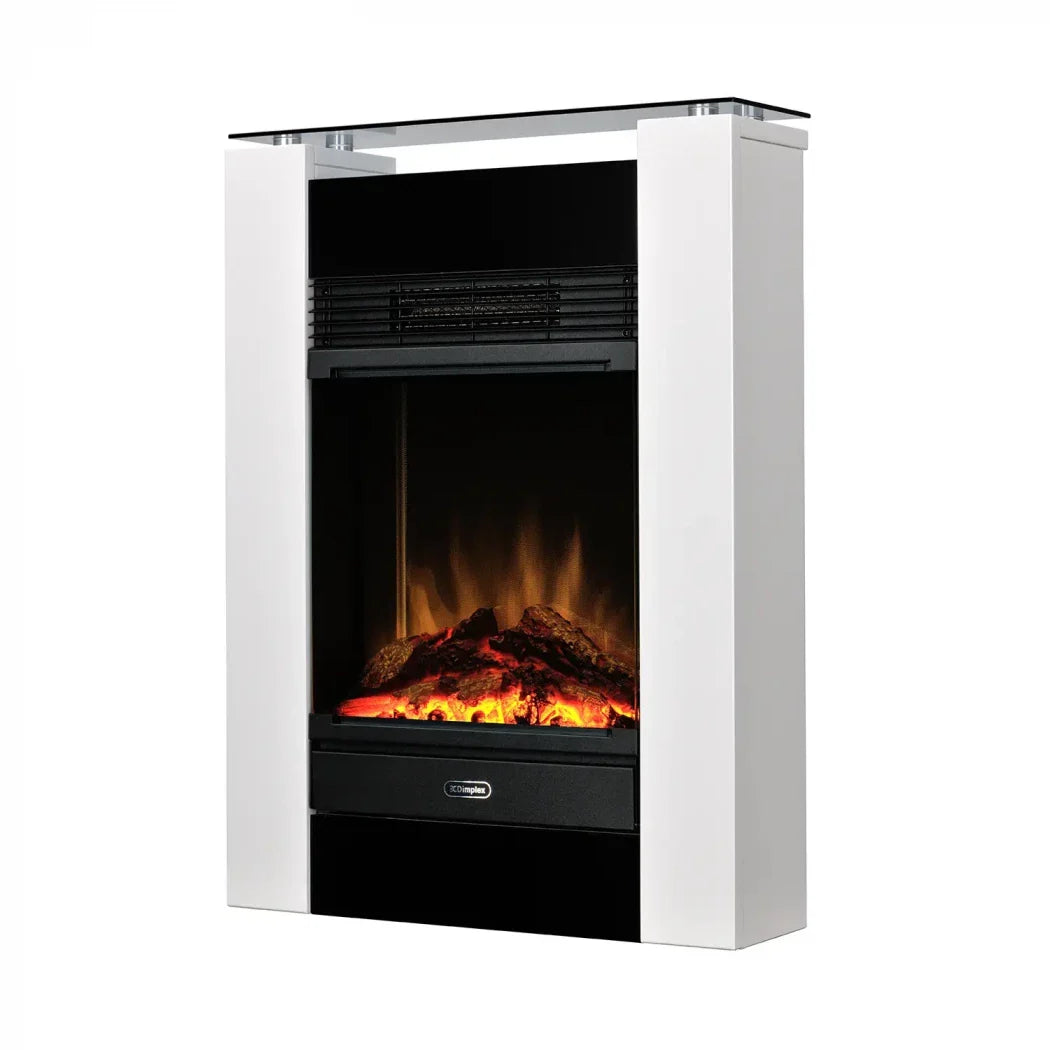 Șemineu Electric Dimplex Gisella - Alb, Design Modern cu Flacără Optiflame Autentică
