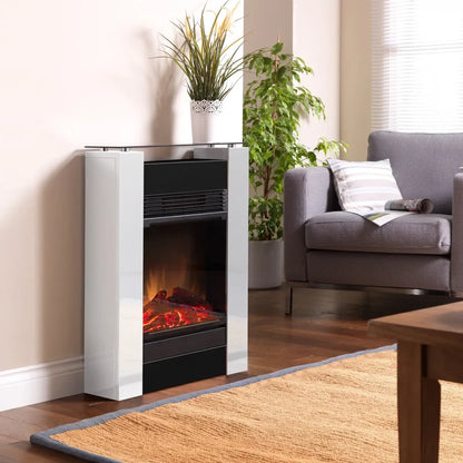 Șemineu Electric Dimplex Gisella - Alb, Design Modern cu Flacără Optiflame Autentică