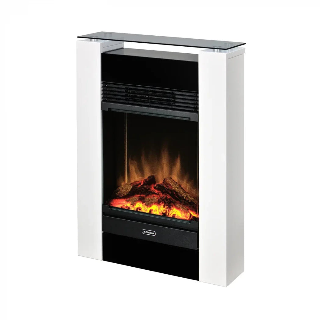 Șemineu Electric Dimplex Gisella - Alb, Design Modern cu Flacără Optiflame Autentică