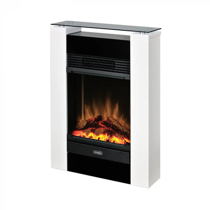 Șemineu Electric Dimplex Gisella - Alb, Design Modern cu Flacără Optiflame Autentică
