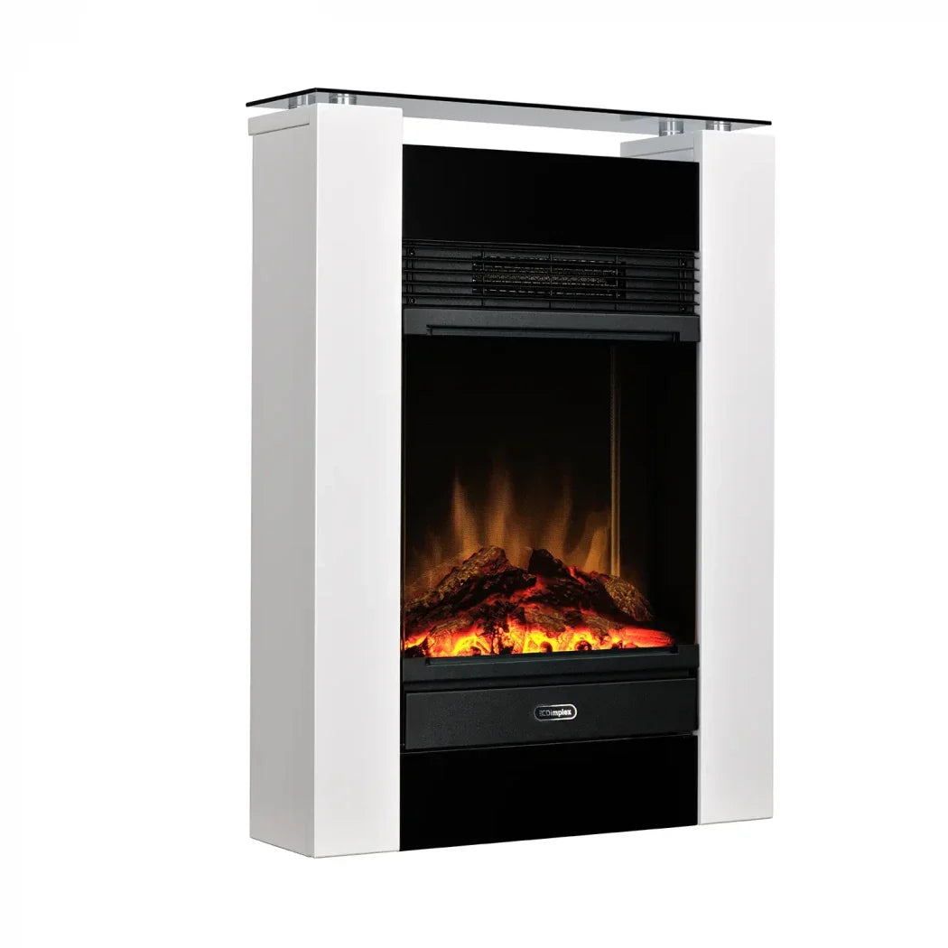 Șemineu Electric Dimplex Gisella - Alb, Design Modern cu Flacără Optiflame Autentică