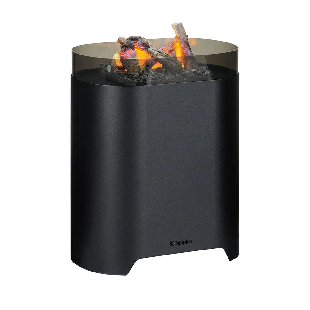 Șemineu Electric cu Aburi Torn 64 - Negru, Vizualizare 360° a Flăcării, Rezervor 1.5L, Încălzire Opțională
