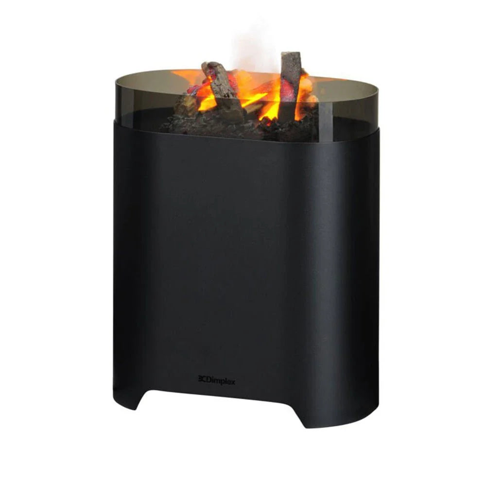 Șemineu Electric cu Aburi Torn 64 - Negru, Vizualizare 360° a Flăcării, Rezervor 1.5L, Încălzire Opțională
