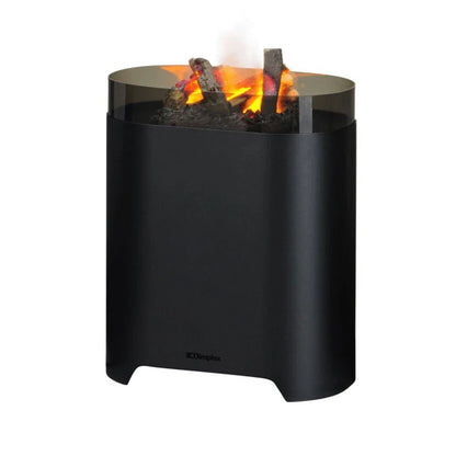 Șemineu Electric cu Aburi Torn 64 - Negru, Vizualizare 360° a Flăcării, Rezervor 1.5L, Încălzire Opțională